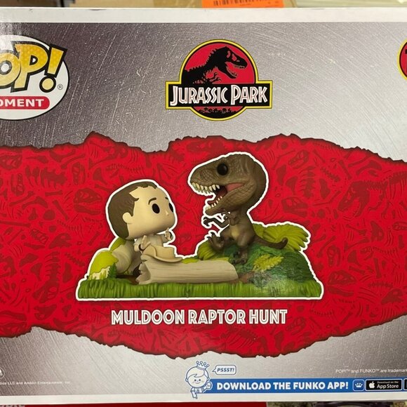 NIB Funko Pop! Moment Jurassic Park Muldoon Raptor Hunt #1204 Target Exclusive - Picture 2 of 3